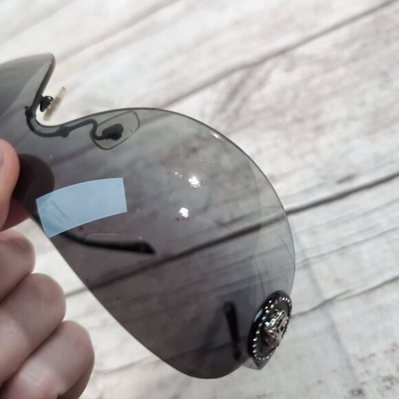 Versace MOD. 2113-B Black Shield Sunglasses 1009/11 – Women’s Oversized - Picture 11 of 14